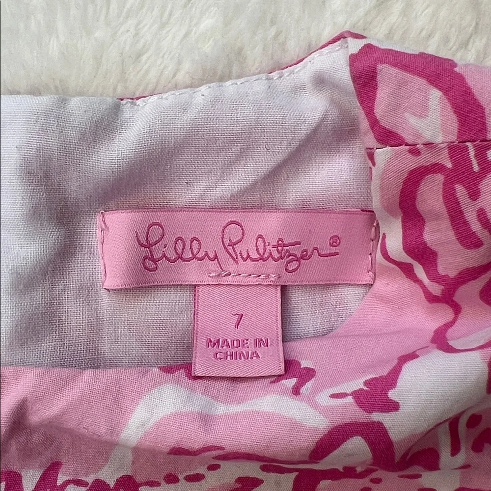 Lilly Pulitzer Pink Patterned Kids Sleeveless Dress